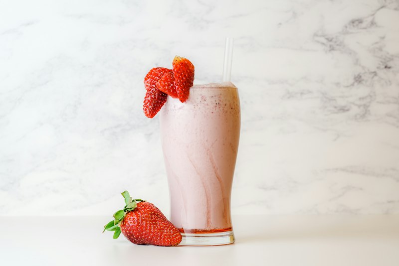 Batido de proteína con fresas